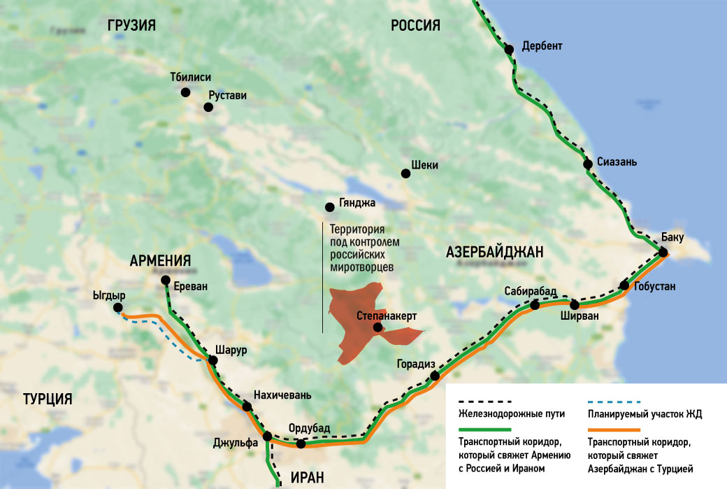 Железная дорога азербайджана карта